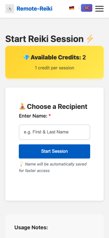 Go to Remote-Reiki Application - Open App